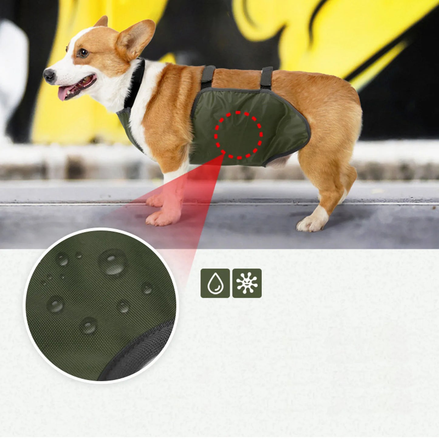 Dog Belly Protector Large Dog Belly Band Waterproof Breathable Full Easy to Clean Dog Bib Chest Protector for Pets