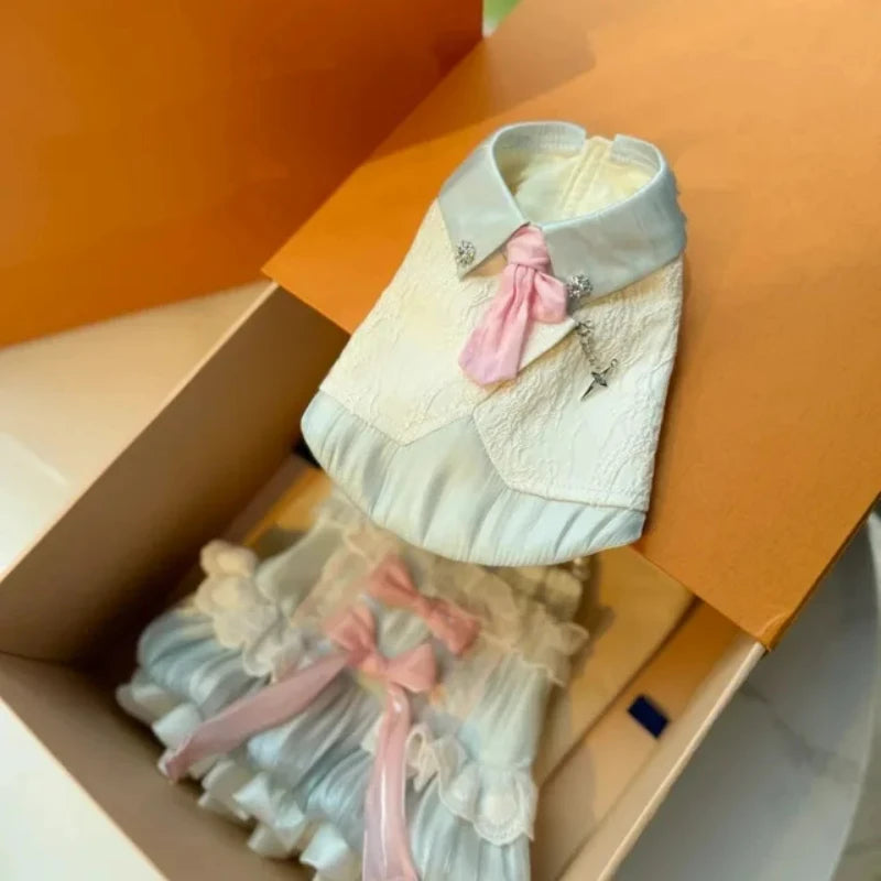 Puppy Princess Camisole Dress With Cute Vest Suit, Comfortable Pet Clothes For Casual & Festive Occasions Couple Outfits For Dog