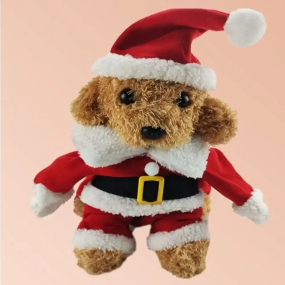 Cute Cosplay Santa Christmas with Cap Pet Costume Dog Hoodies Dog Suit