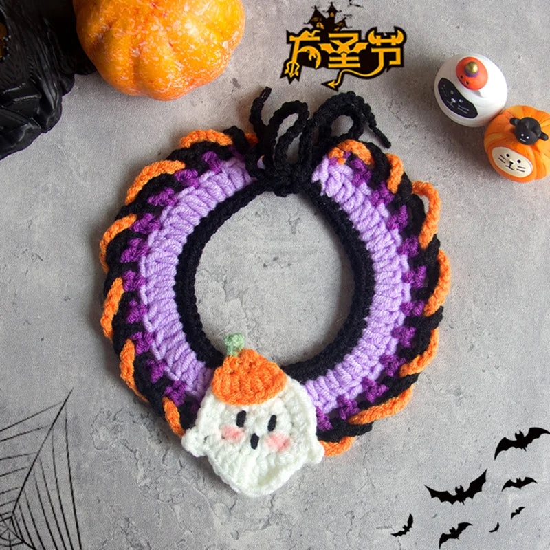 Halloween Cat Collar Dog Clothing Pet Scarf Collar Cat Halloween Party Costume Cute Cat Scarf Halloween Decoration