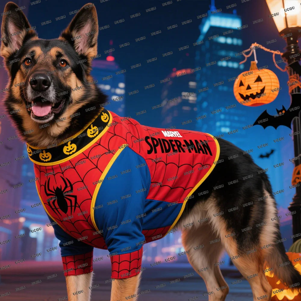 Disney Marvel Spider-Man Pattern Pet Short Sleeve Halloween Party Pet Clothing Cute Cartoon Small/Big Dog Clothing