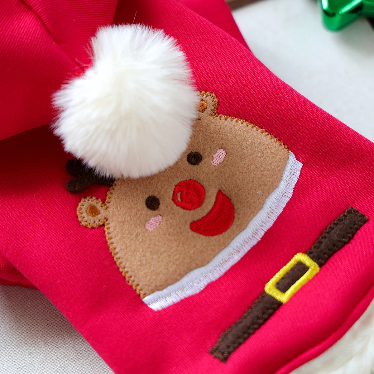 Christmas Bean Sweater Puppy Autumn and Winter Thickened Velvet Warm Christmas Clothes Pet Small Dog Cat Hoodie Jacket