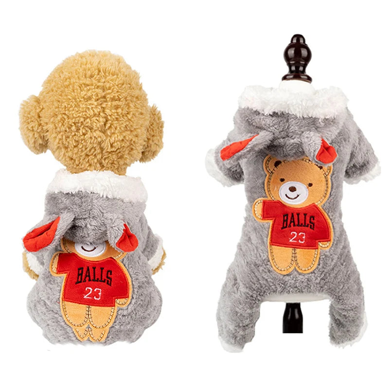 Autumn Winter Pet Cat Dog Clothes Fleece Cute Puppy Jumpsuit Costume for Small Dogs Chihuahua Pomeranian Kitten Pajamas cachorro