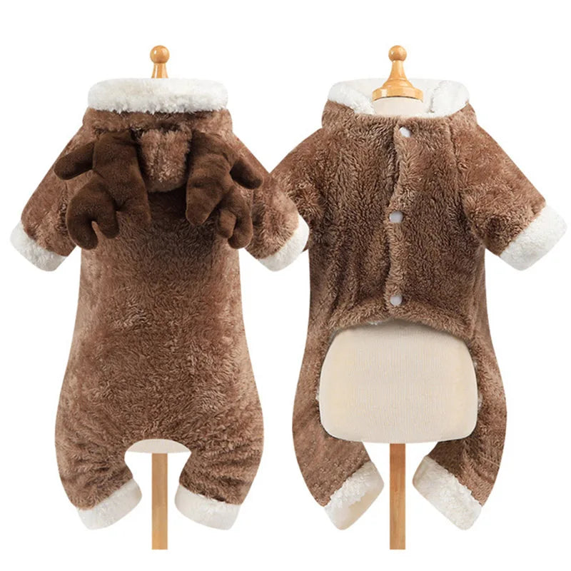 Autumn Winter Pet Cat Dog Clothes Fleece Cute Puppy Jumpsuit Costume for Small Dogs Chihuahua Pomeranian Kitten Pajamas cachorro