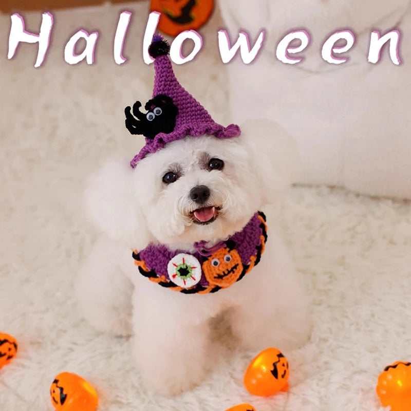Halloween Cat Collar Dog Clothing Pet Scarf Collar Cat Halloween Party Costume Cute Cat Scarf Halloween Decoration