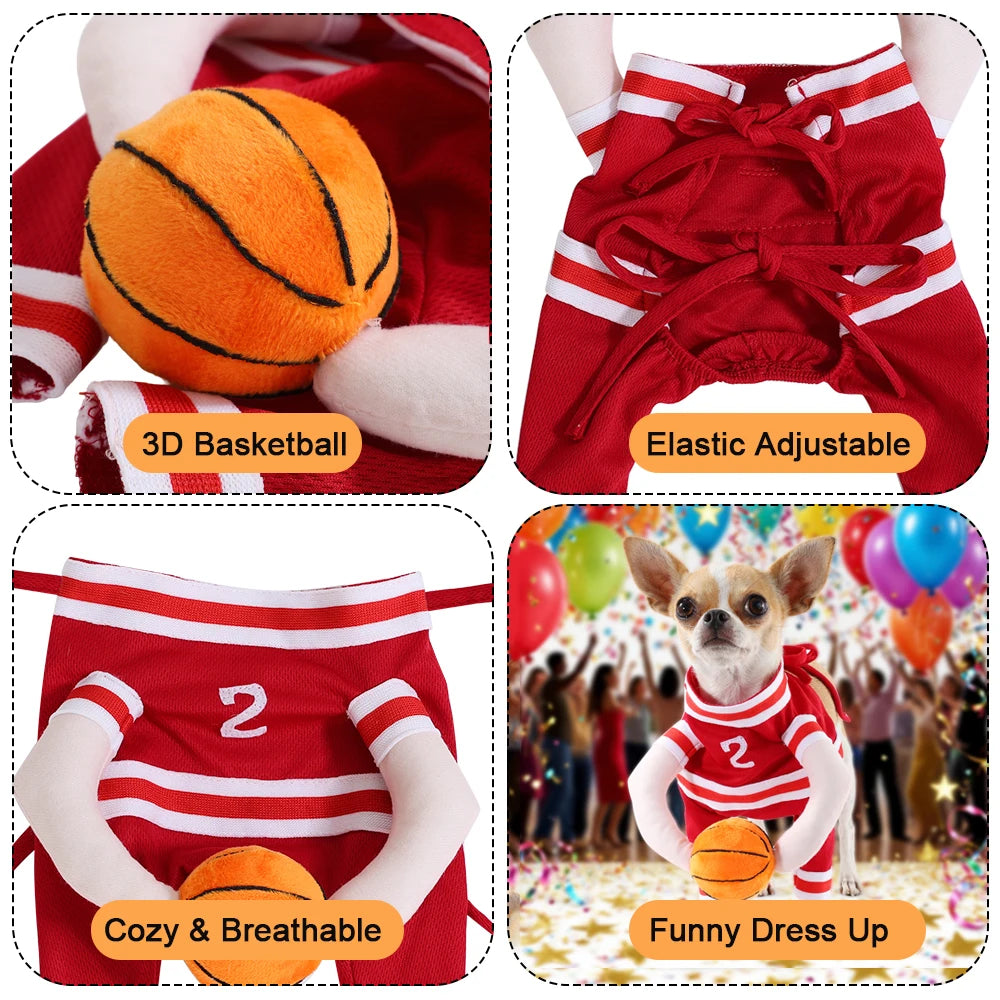 Dog Basketball Player Halloween Costume For Small Medium Big Dogs Cat Breathable Pet Puppy Cosplay Sport Outfits Pug Party Gifts
