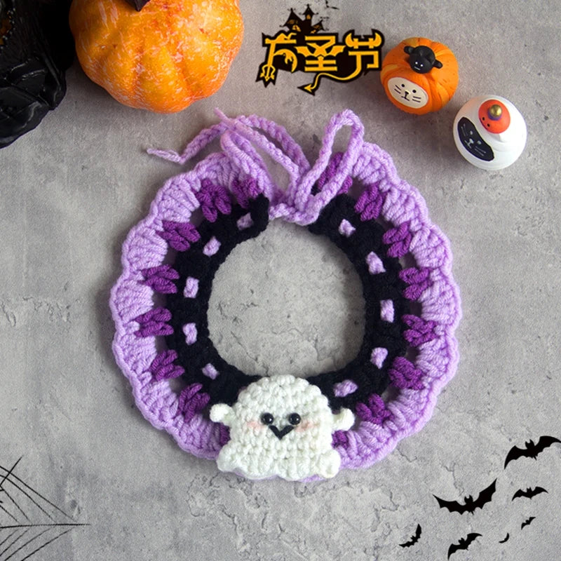 Halloween Cat Collar Dog Clothing Pet Scarf Collar Cat Halloween Party Costume Cute Cat Scarf Halloween Decoration