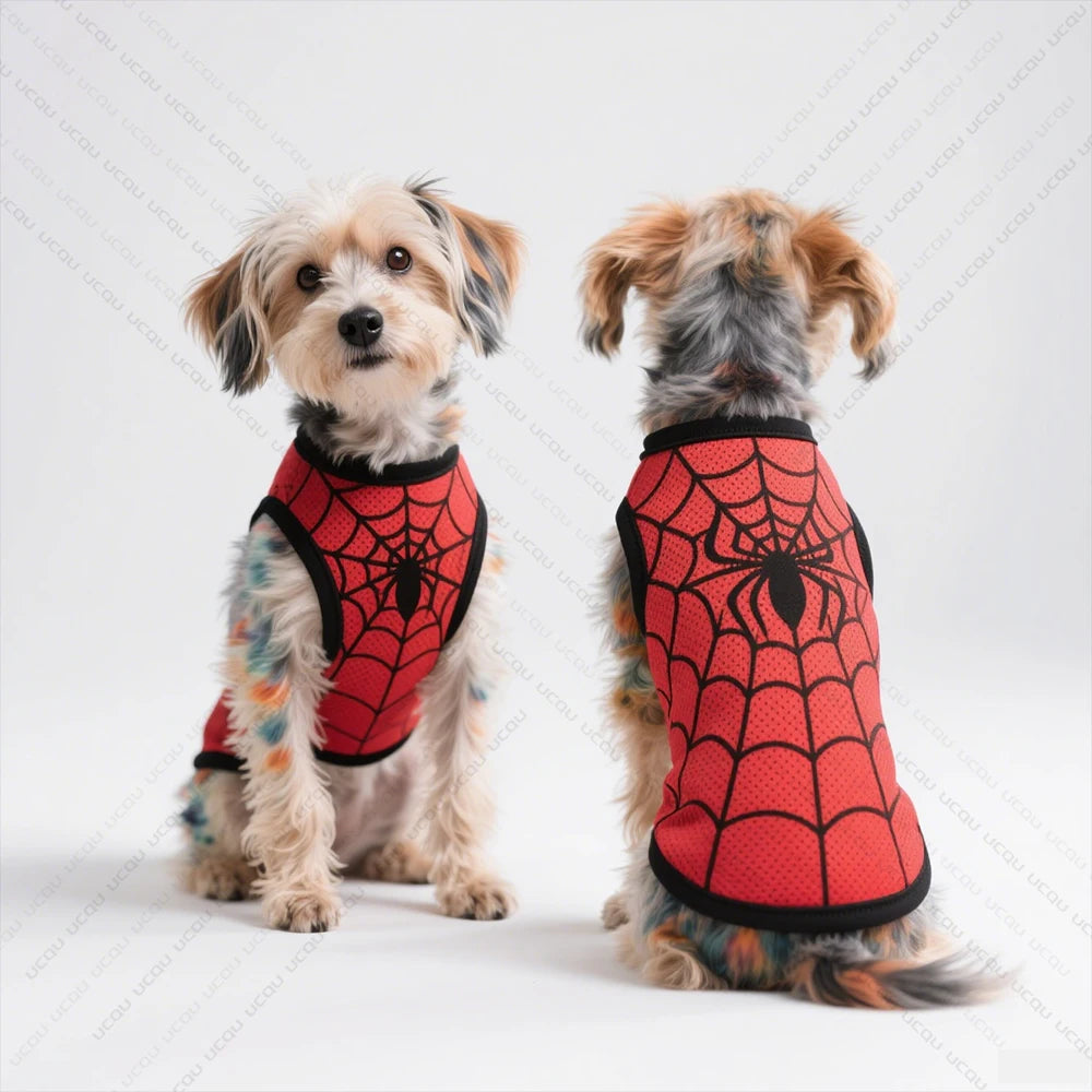 Pet Summer Clothing Dog Vest Spider-Man Design Fresh And Cute Exclusive For Cute Pets  Quick Drying And Breathable