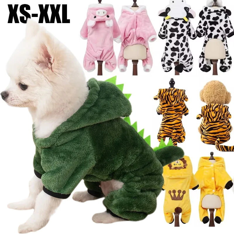 Thickened Pet Dog Clothes Soft Warm Fleece Dogs Jumpsuits Pet Clothing for Small Dogs Puppy Cats Clothes Chihuahua Costume Coat