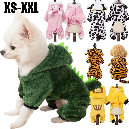 Thickened Pet Dog Clothes Soft Warm Fleece Dogs Jumpsuits Pet Clothing for Small Dogs Puppy Cats Clothes Chihuahua Costume Coat