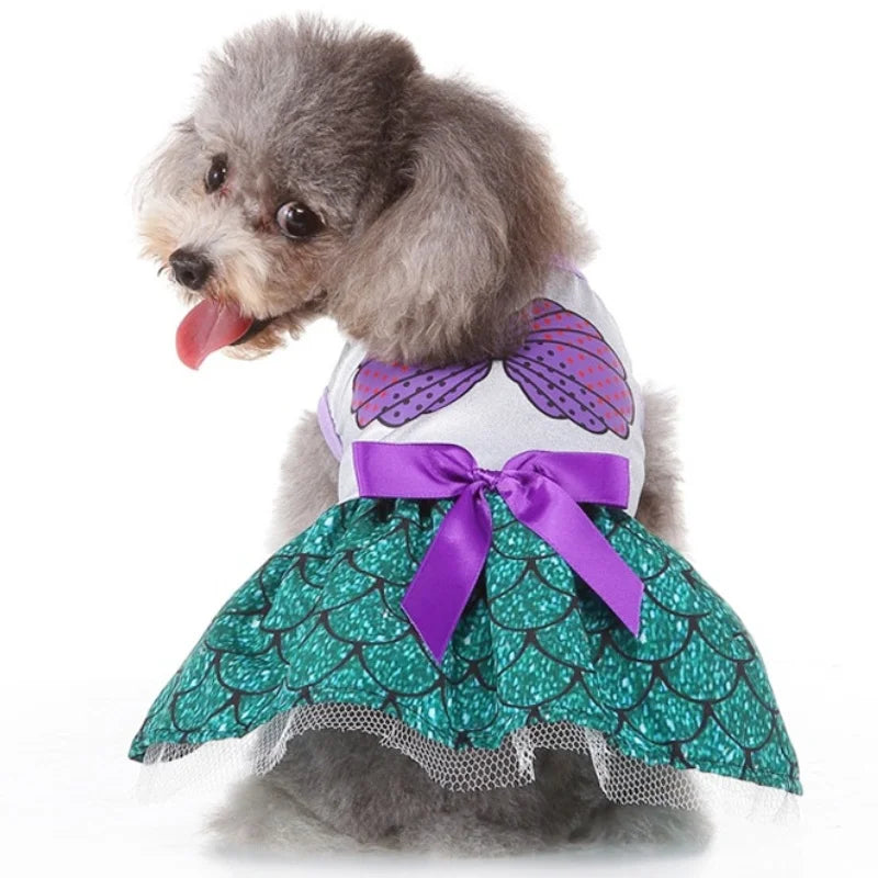 Dog Dress Puppy Luxury Skirt Summer Pet Princess Clothes Sweet Dog Clothes for Small Dogs Pet Floral Dog Skirt Fancy Cat Dress