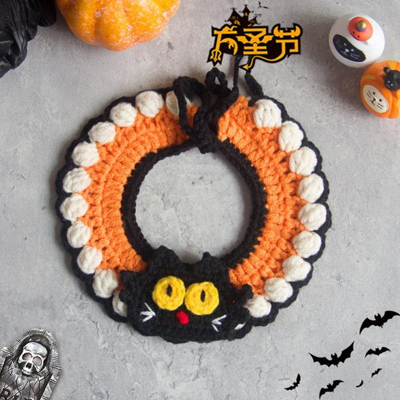 Halloween Cat Collar Dog Clothing Pet Scarf Collar Cat Halloween Party Costume Cute Cat Scarf Halloween Decoration