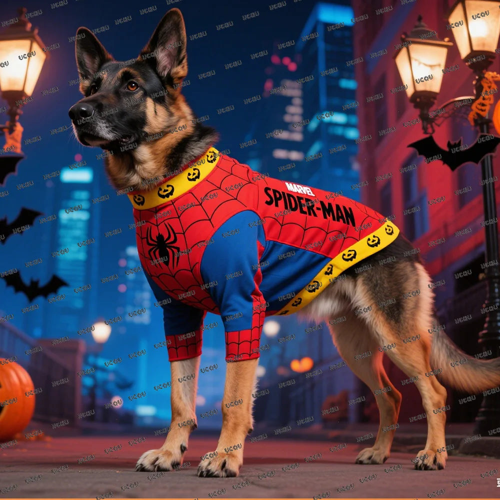 Disney Marvel Spider-Man Pattern Pet Short Sleeve Halloween Party Pet Clothing Cute Cartoon Small/Big Dog Clothing
