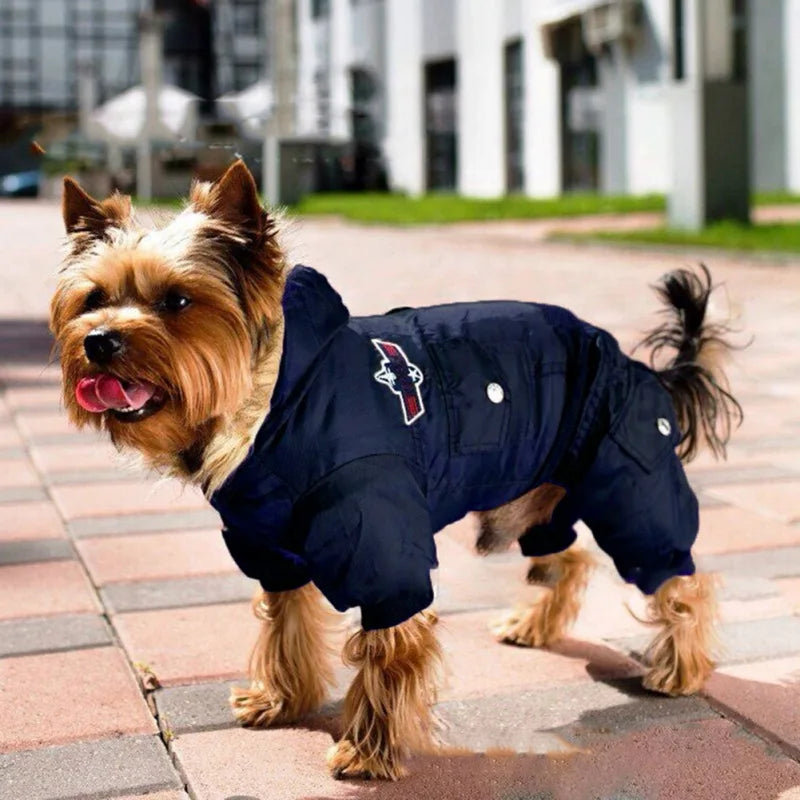 Uniform Autumn Winter Warm Pet Dog Jacket Waterproof Thicken Hooded Dog Padded Coat For Small Medium Dogs Puppy Jumpsuit Coats