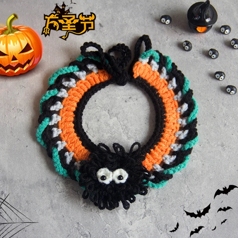 Halloween Cat Collar Dog Clothing Pet Scarf Collar Cat Halloween Party Costume Cute Cat Scarf Halloween Decoration