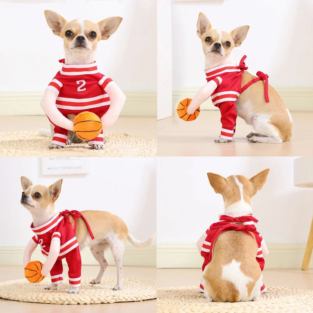 Dog Basketball Player Halloween Costume For Small Medium Big Dogs Cat Breathable Pet Puppy Cosplay Sport Outfits Pug Party Gifts