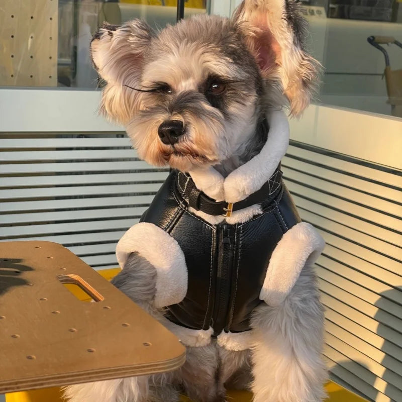 Pet Autumn Winter Velvet Sleeveless Vest Fur One-piece Coat Teddy Schnauzer Bichon Dog Thick VestPuppy Clothes for Small Dogs