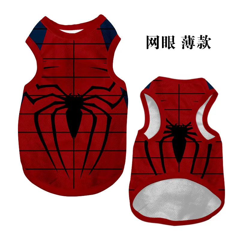 2025 Cartoon Superhero Pet Vest – Iron Man & Batman Style Sleeveless Apparel for Dogs and Cats, Breathable and Fun Outfit