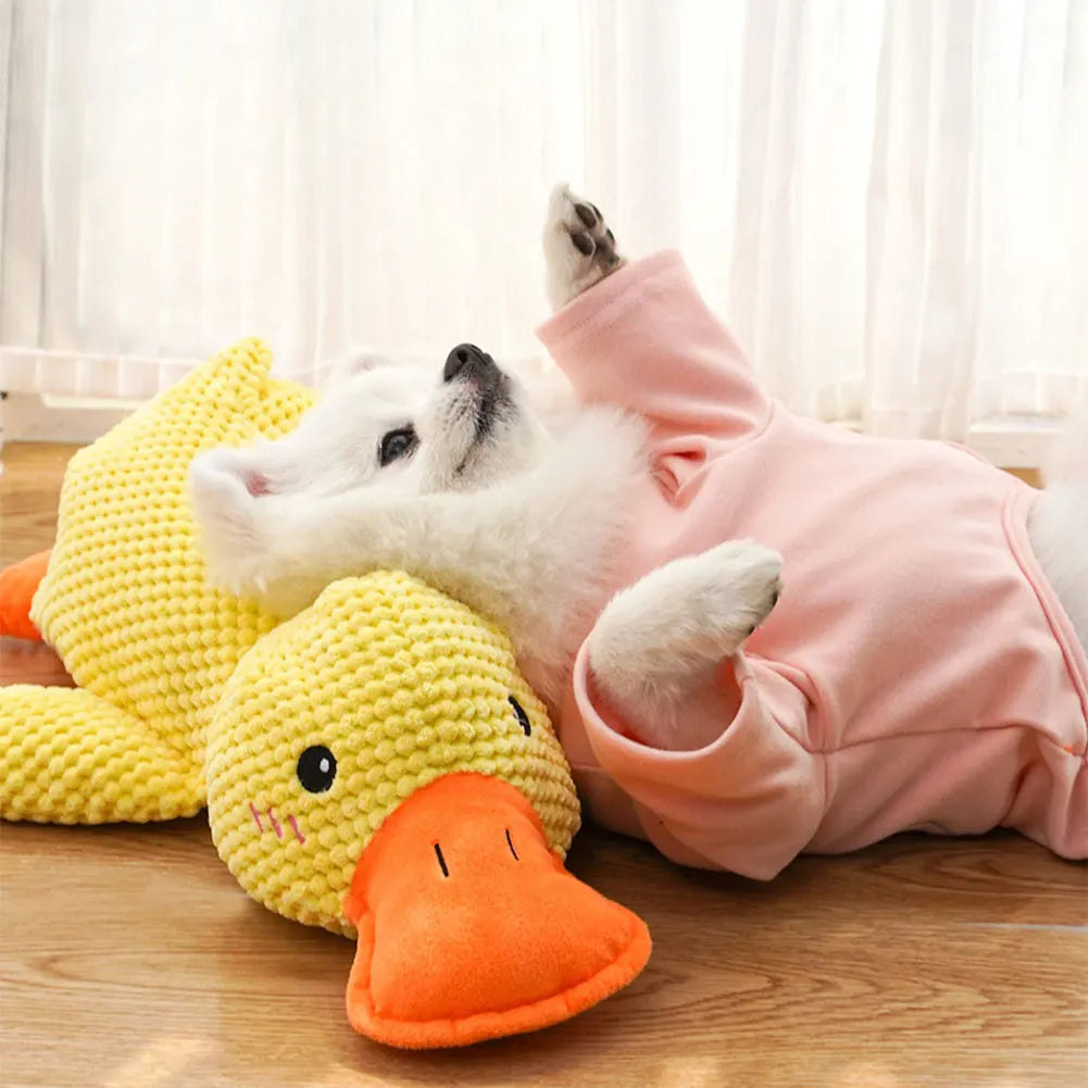 Dog Calming Duck Pet Plush Toy with Quacking Sound Calming Duck Dog Toy Pillow Toy Dog Stuffed Animals Chew Toy for Dogs