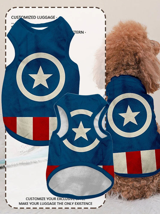 2025 Cartoon Superhero Pet Vest – Iron Man & Batman Style Sleeveless Apparel for Dogs and Cats, Breathable and Fun Outfit