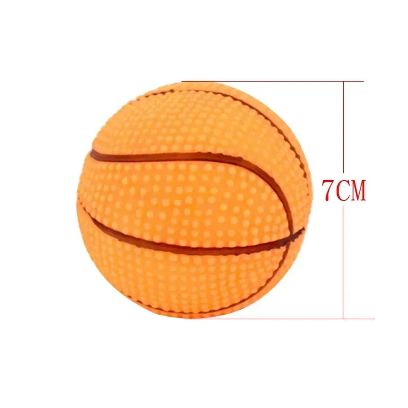 Professional Rubber Pet Dog Basketball Pet Dog Toy Squeaky Ball High Quality Pet Dog Cat Interactive Training Tools