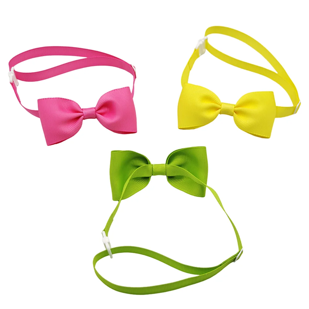(10 pieces/lot) Fashion Bow Tie For Dogs Adjustable Neck Tie For Cat Solid Colors Puppy Grooming Accessories Pet Supplies