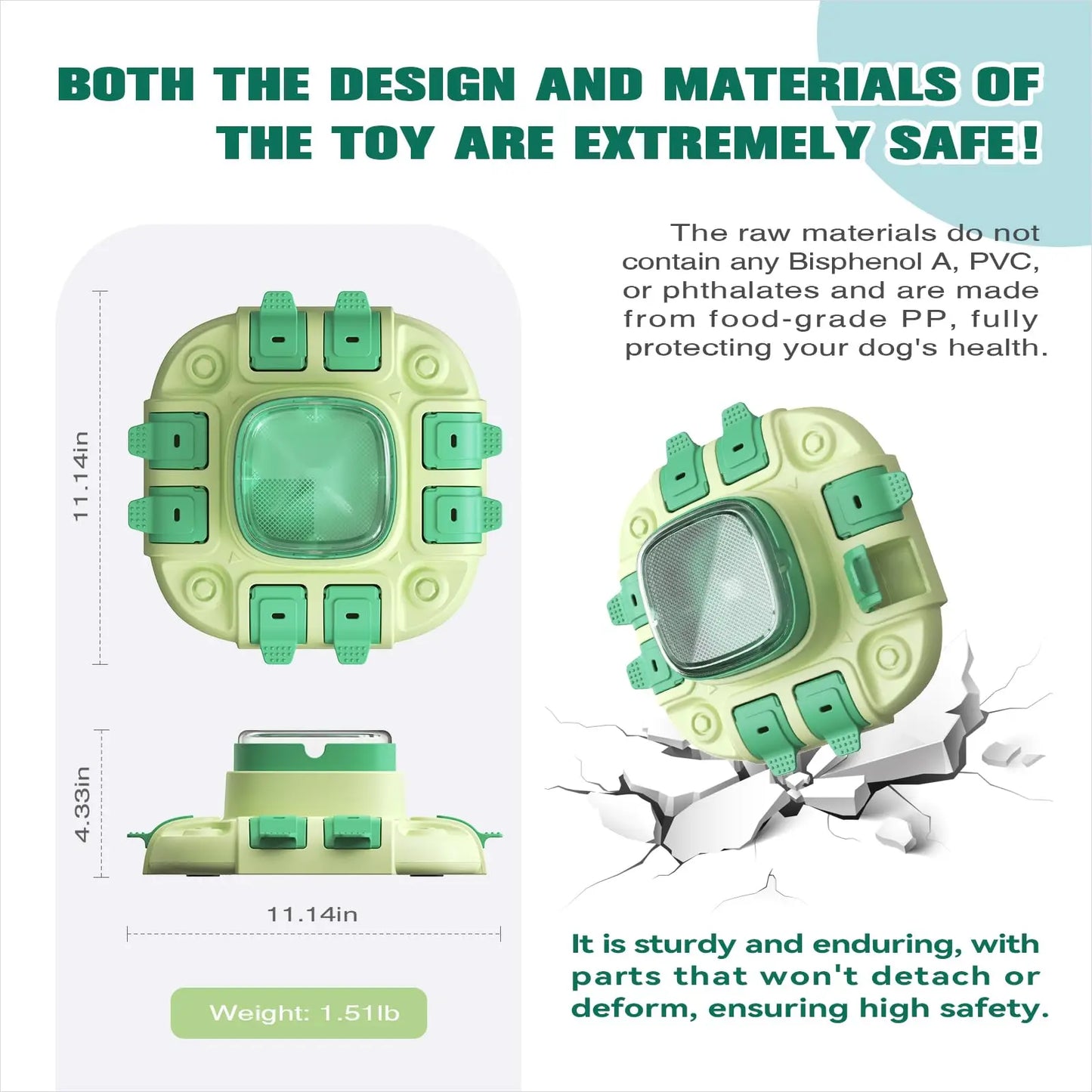 Dog Puzzle Toys for Small/Medium/Large Dogs Slow Feeder w/Button Level 2 in 1 Boredom Busters Keep Them Busy Enrichment To