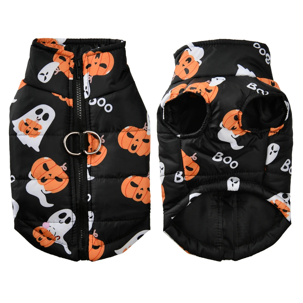 Halloween Pet Jacket Cosplay Pumpkin Print Pet Coat Festival Party Puppy Costume Cute Pug Chihuahua Vest Coat Small Medium Dogs