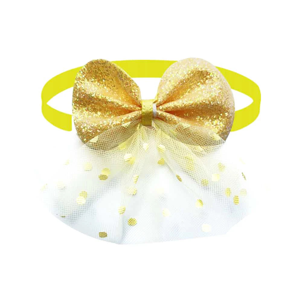 50/100pcs Mesh Dress Dog Bow Ties Cute Pet Bowties Cat Dog Grooming Accessories Puppy Adjustable Collar Dog Bow Ties Supplies