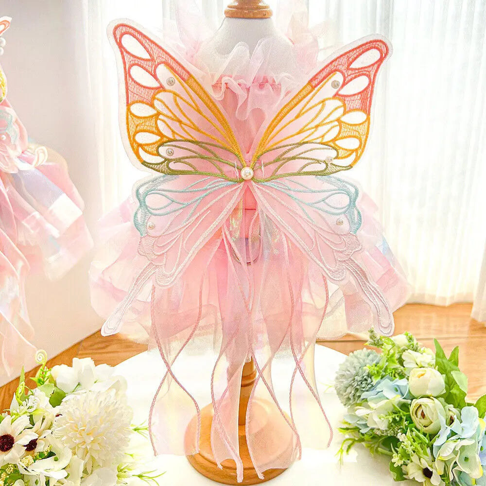 Pet Wedding Princess Butterfly Clothes Dog Dress Cat Skirt Gown Skirt Supplies Princess Dresses for Small Dogs Cat Costume