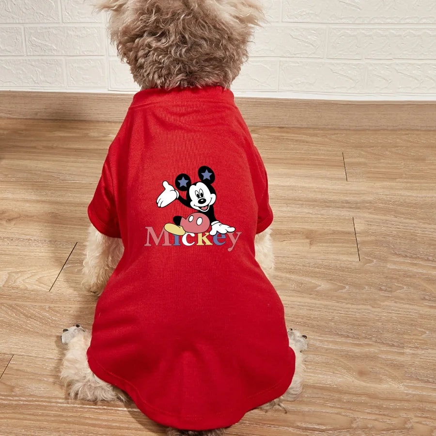 1pc  Mickey print pet short sleeved shirt, soft cat and dog pet short sleeved T-shirt