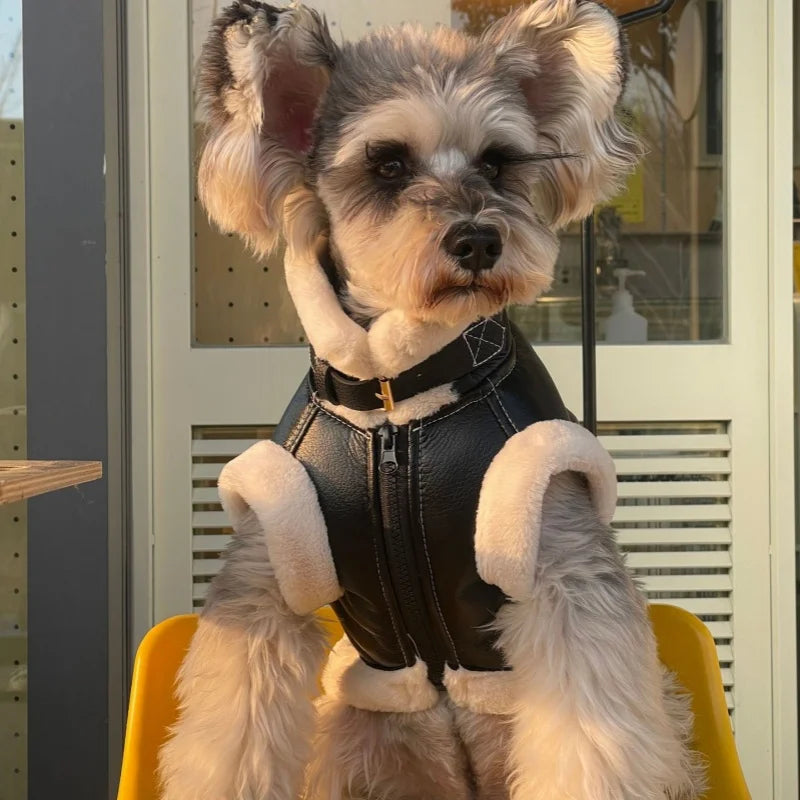 Pet Autumn Winter Velvet Sleeveless Vest Fur One-piece Coat Teddy Schnauzer Bichon Dog Thick VestPuppy Clothes for Small Dogs