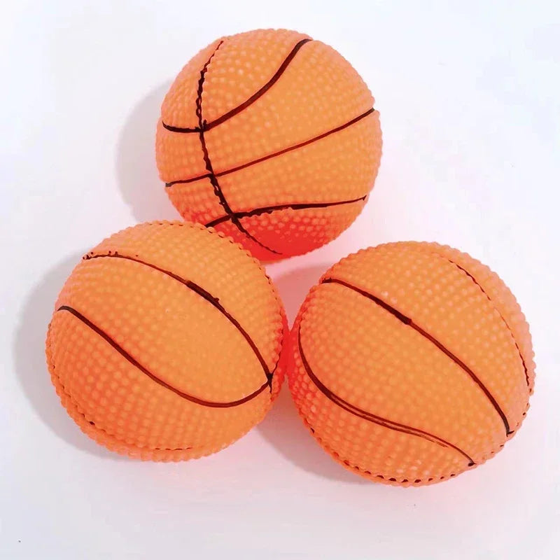 Professional Rubber Pet Dog Basketball Pet Dog Toy Squeaky Ball High Quality Pet Dog Cat Interactive Training Tools