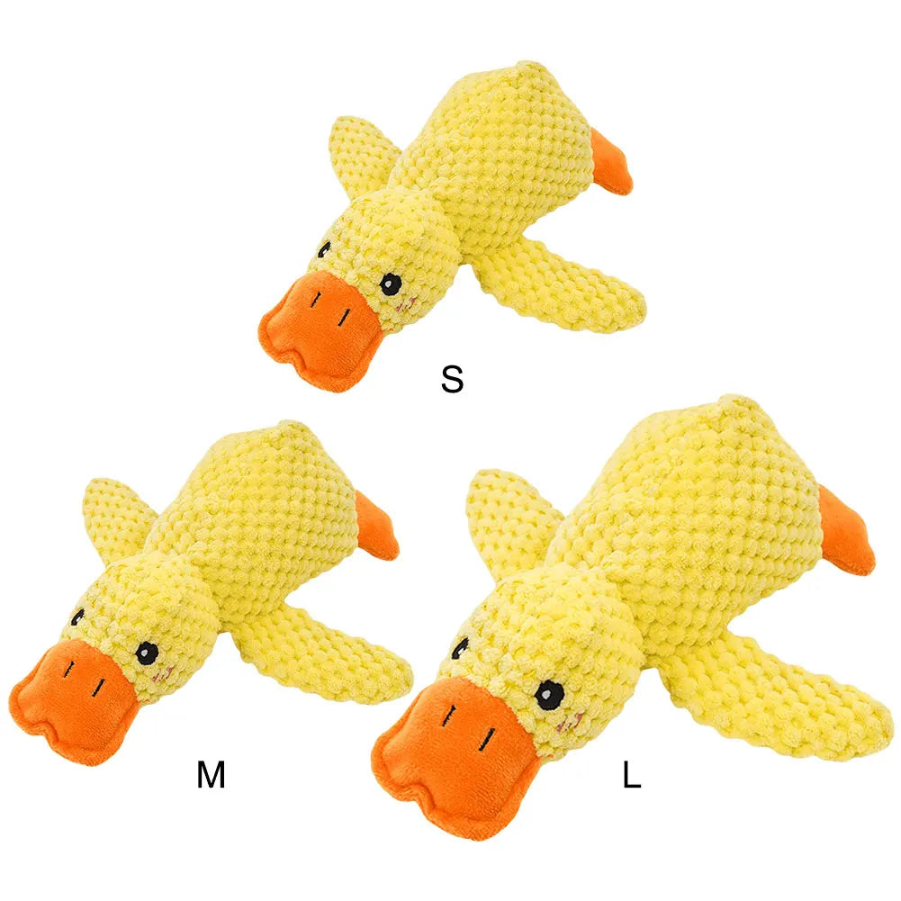 Dog Calming Duck Pet Plush Toy with Quacking Sound Calming Duck Dog Toy Pillow Toy Dog Stuffed Animals Chew Toy for Dogs