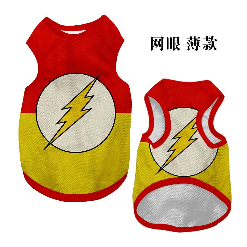 2025 Cartoon Superhero Pet Vest – Iron Man & Batman Style Sleeveless Apparel for Dogs and Cats, Breathable and Fun Outfit