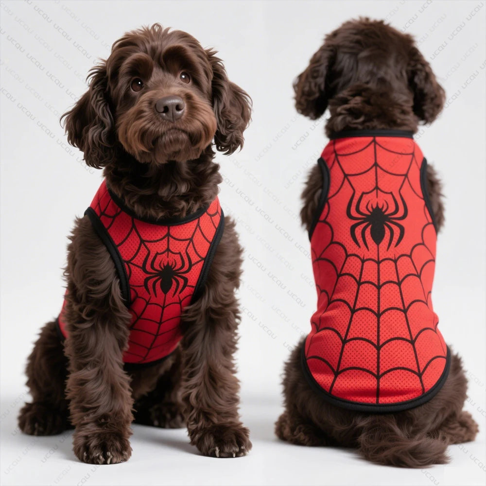 Pet Summer Clothing Dog Vest Spider-Man Design Fresh And Cute Exclusive For Cute Pets  Quick Drying And Breathable