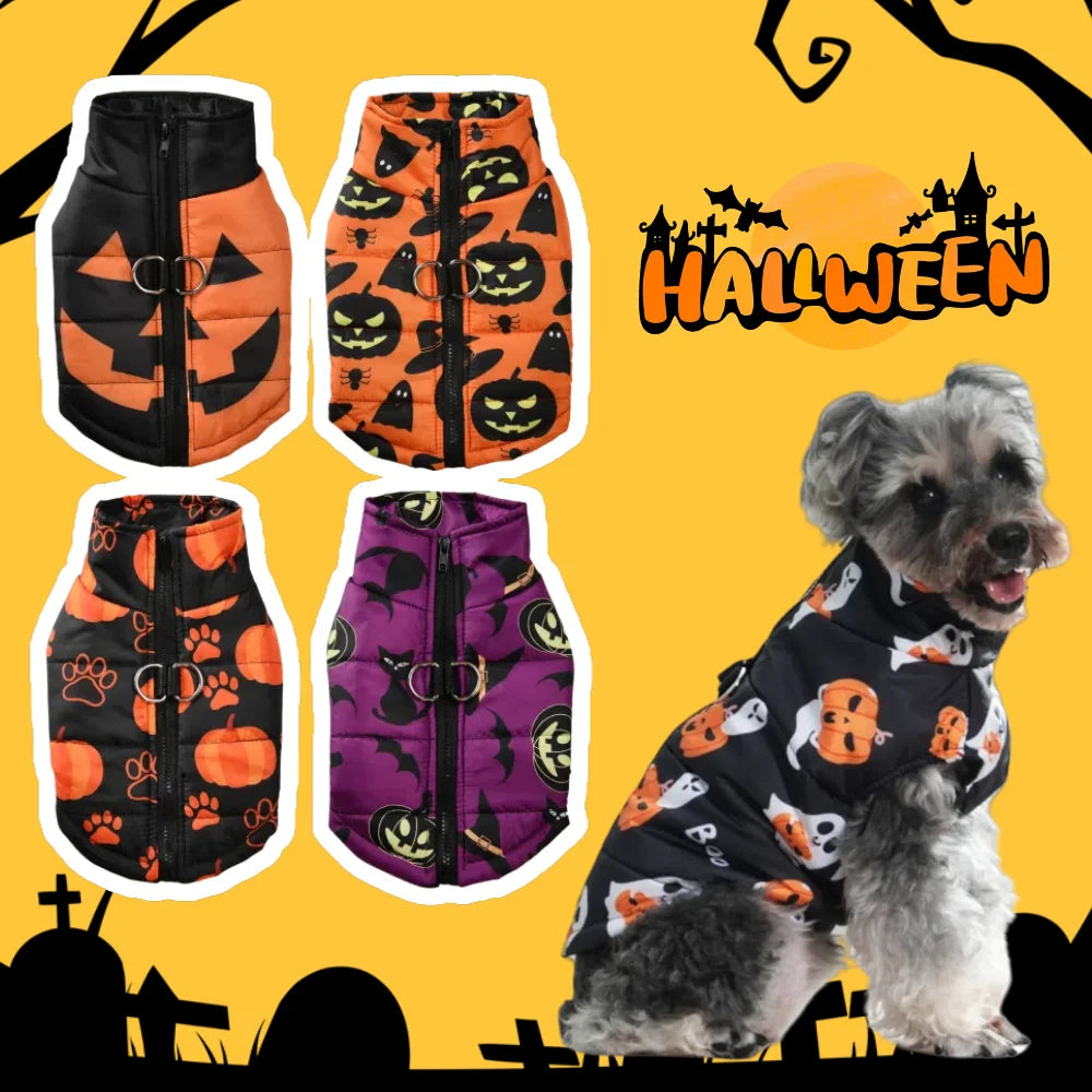 Halloween Pet Jacket Cosplay Pumpkin Print Pet Coat Festival Party Puppy Costume Cute Pug Chihuahua Vest Coat Small Medium Dogs