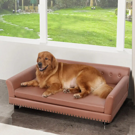 Pet Sofa Bed Waterproof Sofa-type Dog Bed Pet Snuggle Lounge Bed with Removable Cushion