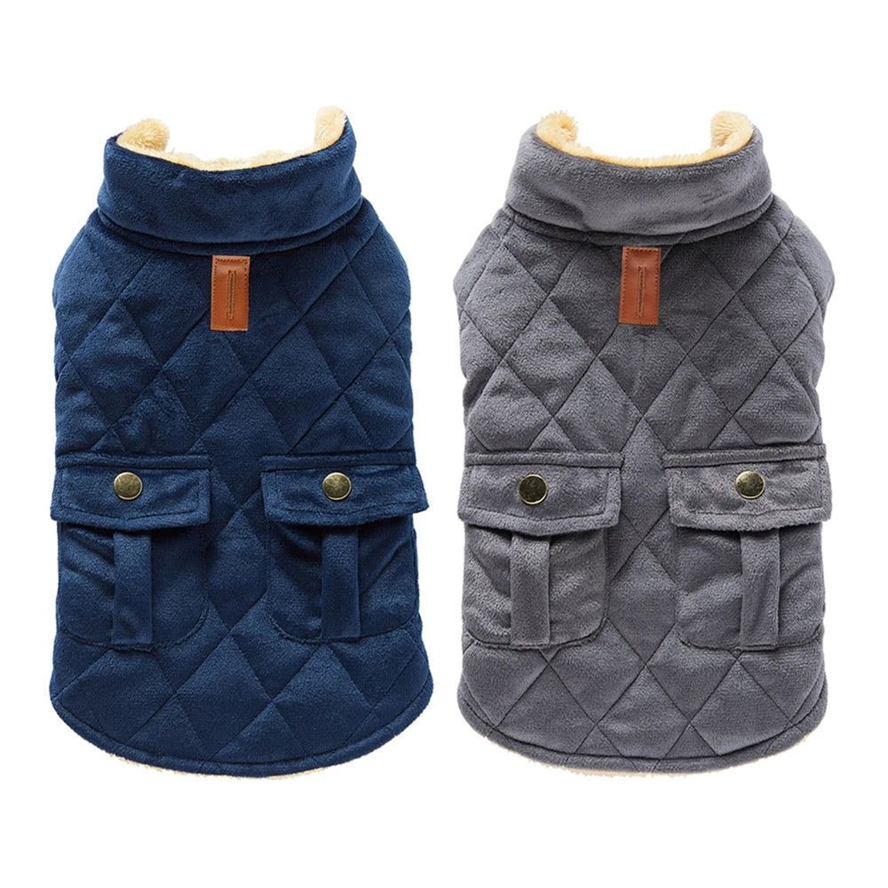 Autumn Winter Pet Coat With Pocket Puppy Vest Jacket Thicken Warm Dog Cold Weather Outfit for Chihuahua Yorkie Small Medium Dogs
