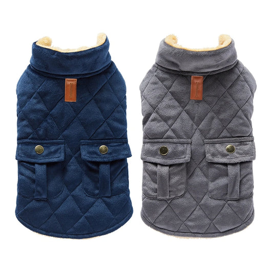 Autumn Winter Pet Coat With Pocket Puppy Vest Jacket Thicken Warm Dog Cold Weather Outfit for Chihuahua Yorkie Small Medium Dogs