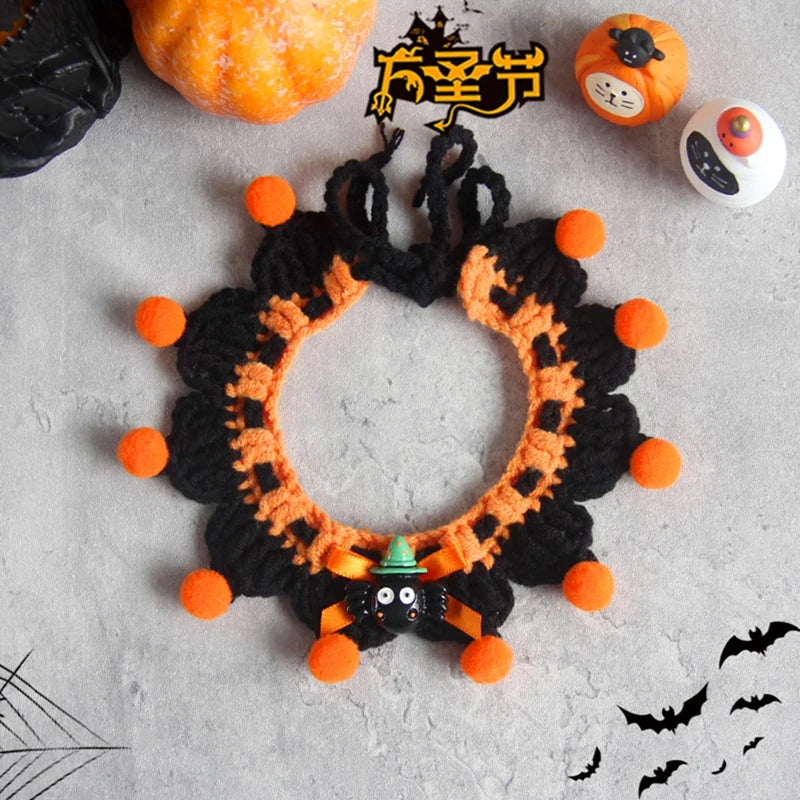 Halloween Cat Collar Dog Clothing Pet Scarf Collar Cat Halloween Party Costume Cute Cat Scarf Halloween Decoration