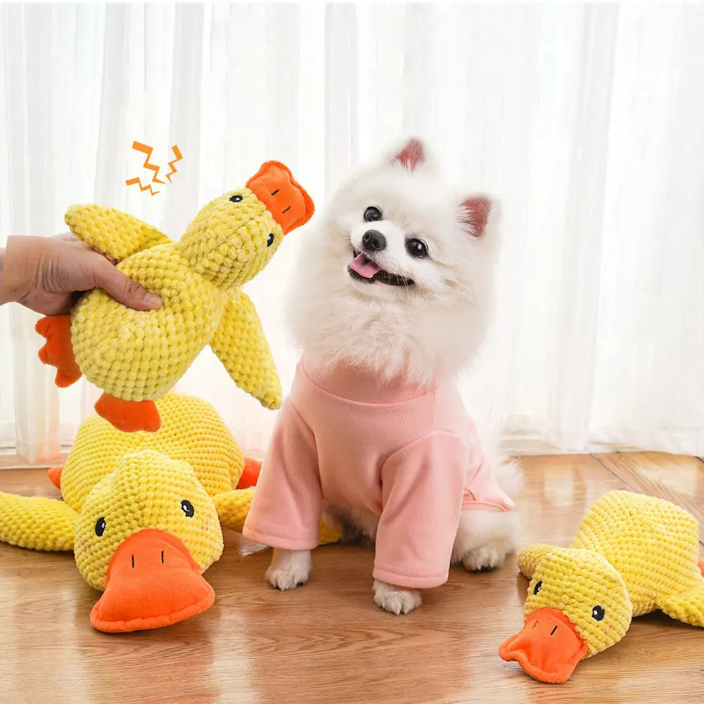 Dog Calming Duck Pet Plush Toy with Quacking Sound Calming Duck Dog Toy Pillow Toy Dog Stuffed Animals Chew Toy for Dogs