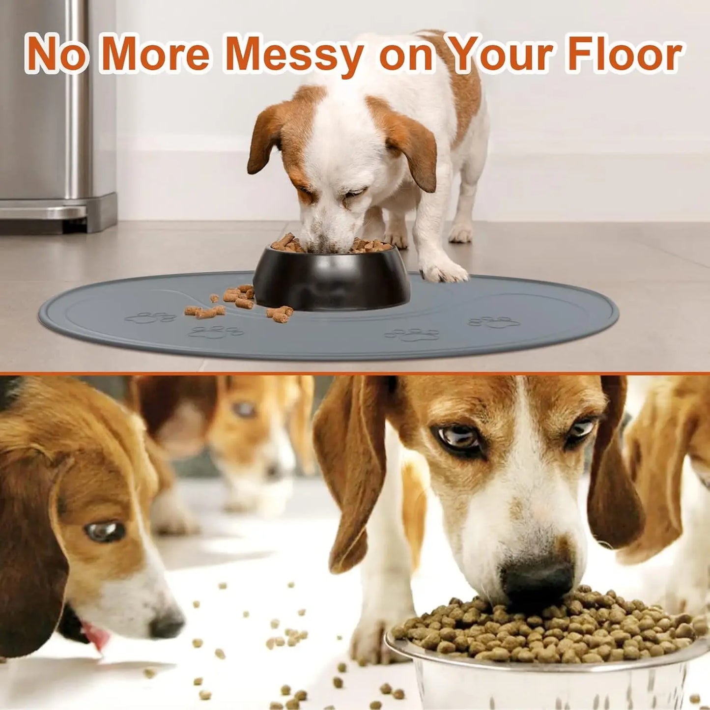 Waterproof Silicone Dog Food Mat for DF10 Dog Fountain, Slip Resistant Dishwasher Safe Pet Feeding Mat,(28" x 21.26")