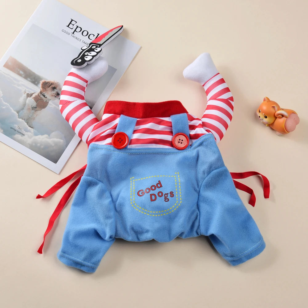 Cute Funny Dog Clothes Halloween Pet Costume For Small Big Dogs Cats Adjustable Puppy Cosplay Outfits Jumpsuit Pug Party Apparel