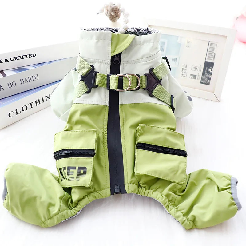 Dog Winter Clothes Autumn Winter Thickened 3-in-1 Waterproof Dog Cotton Coat - Four-legged Warm Pet Jacket For Small D