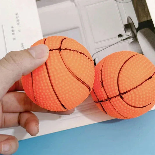 Professional Rubber Pet Dog Basketball Pet Dog Toy Squeaky Ball High Quality Pet Dog Cat Interactive Training Tools