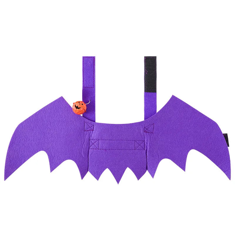 Halloween Pet Costume Bat Wings With Bell, Cute Dog Cat Bat Costume Outfit For Halloween Party, Vampire Devil Puppy Kitten Cloth