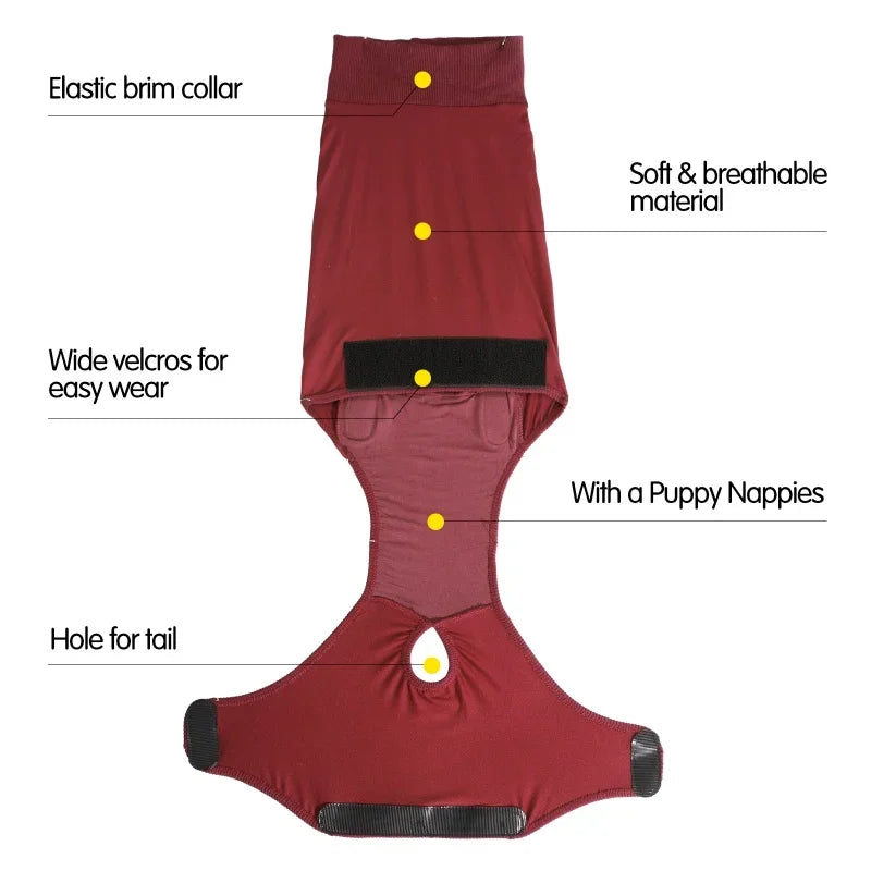 Recovery Suit for Dogs Cats After Surgery Professional Pet Recovery Shirts Dog Abdominal Wounds Bandages Prevent Licking Clothes