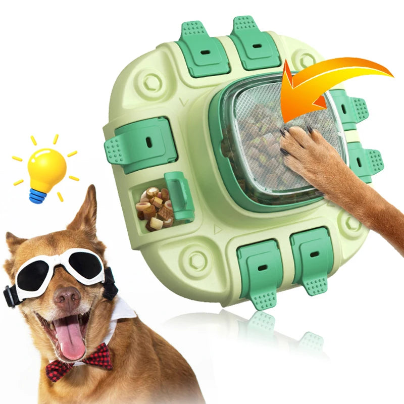Dog Puzzle Toys for Small/Medium/Large Dogs Slow Feeder w/Button Level 2 in 1 Boredom Busters Keep Them Busy Enrichment To