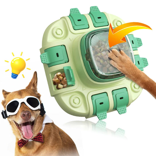 Dog Puzzle Toys for Small/Medium/Large Dogs Slow Feeder w/Button Level 2 in 1 Boredom Busters Keep Them Busy Enrichment To